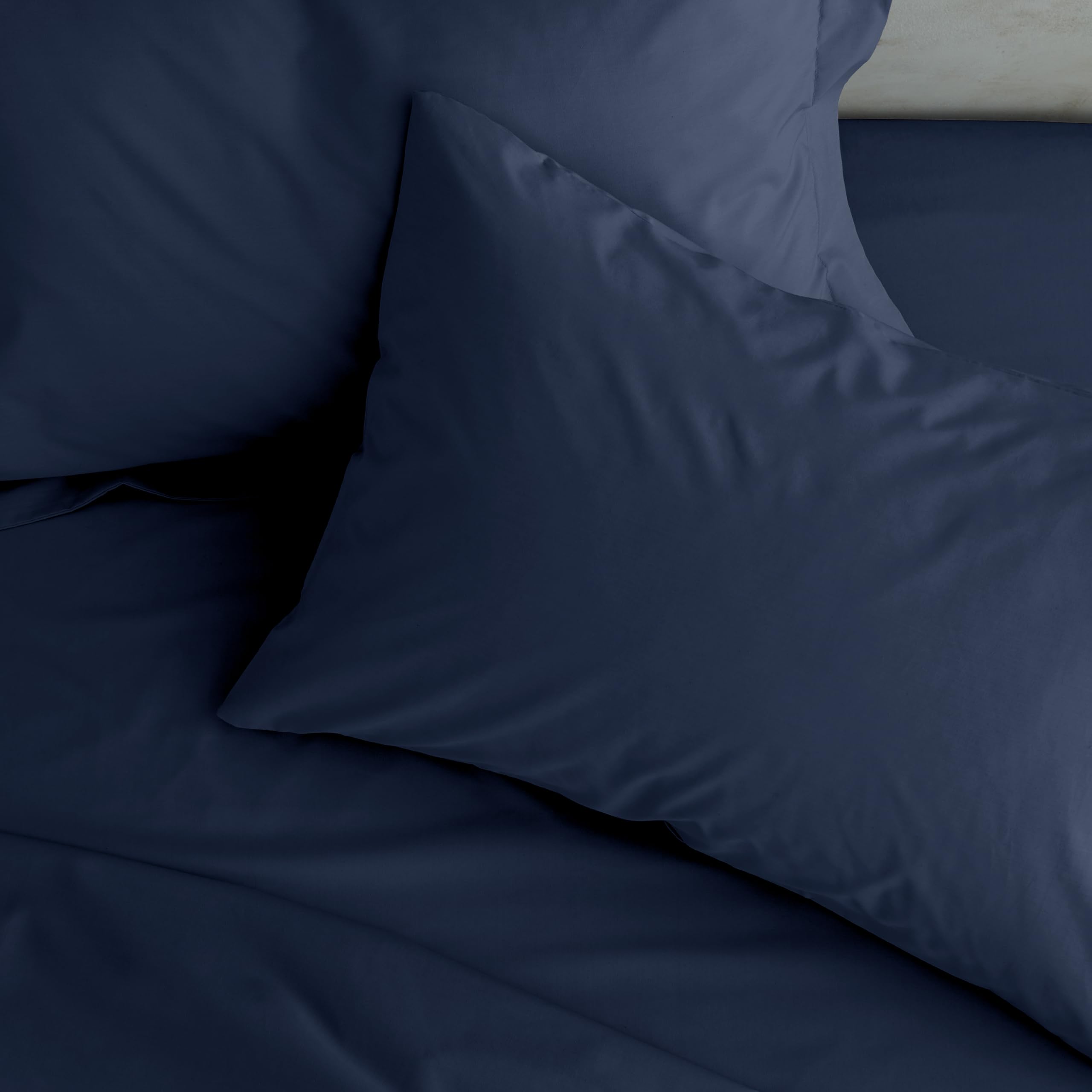 Catherine Lansfield Navy 'Easy Iron Percale' Standard Pillowcase Pair In