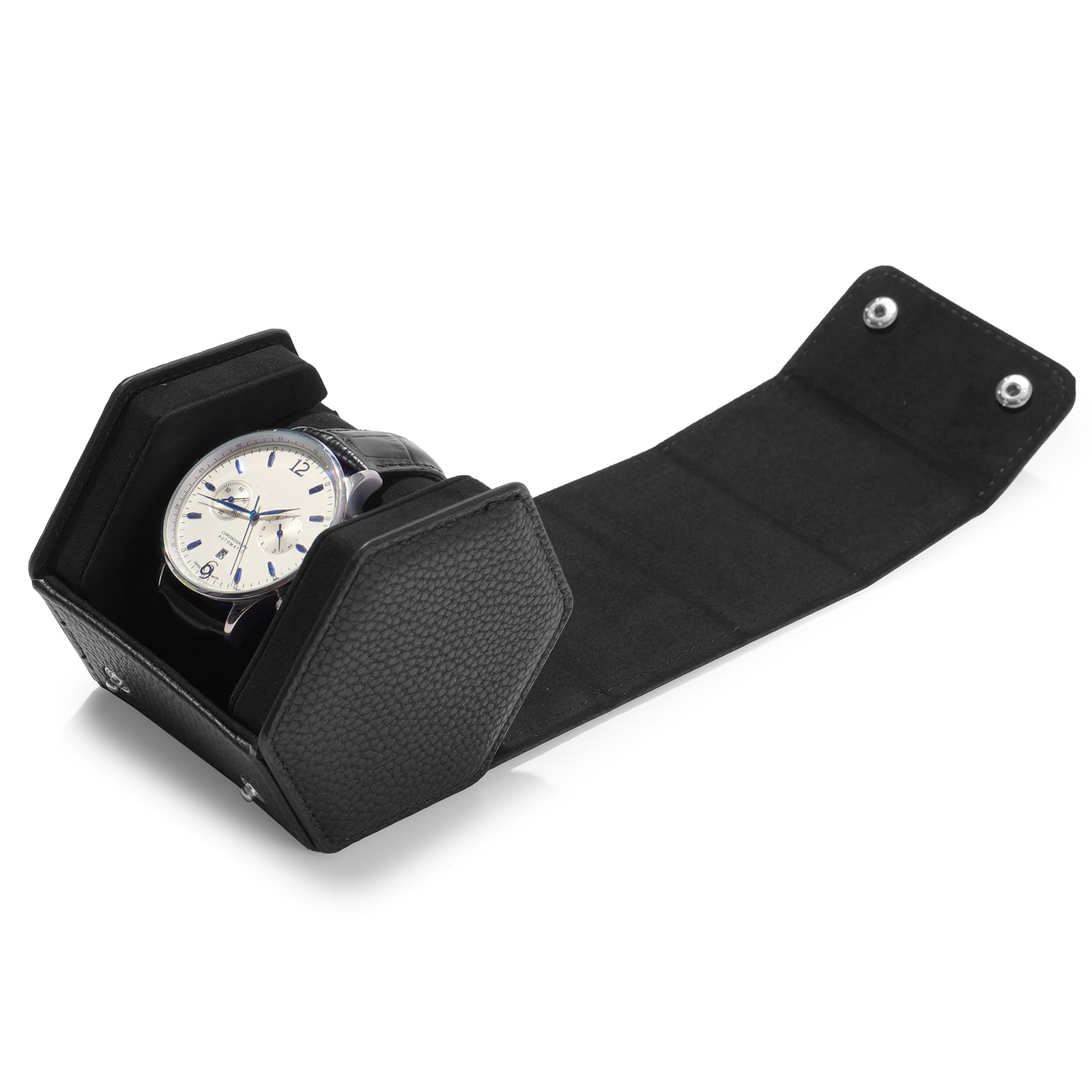 Elegante Cofanetto portaorologi Esagonale, Custodia da Viaggio per Orologi, Ideale Come Confezione Regalo per Natale, Anniversario o Compleanno (Nero)