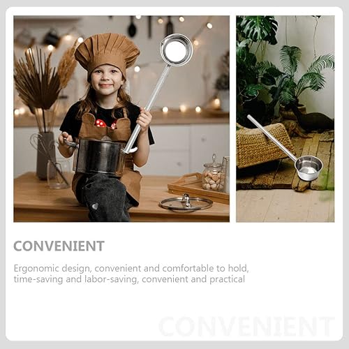 Miniatura 8 de GANAZONO Cucharón de agua con mango de acero inoxidable, cucharón de sopa de agua, cucharón de champú con boquilla de vertido para cocina, baño,
