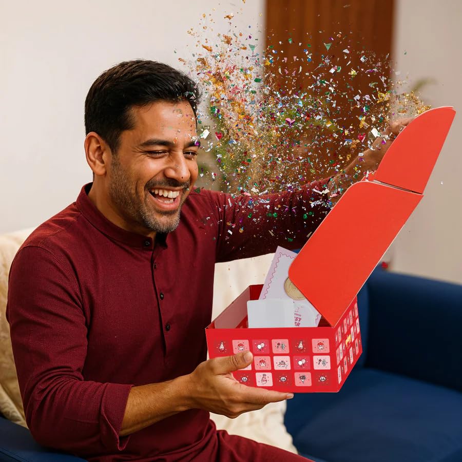 Image of Oye Happy - Surprise Glitter Hamper - Romantic Gift for Boyfriend, Girlfriend, Husband, Wife, Fiance, Lover, Him /Her - Valentine Week Surprise for Couples - Personalised Valentine's Day Gift (Glitter Hamper for Dad)