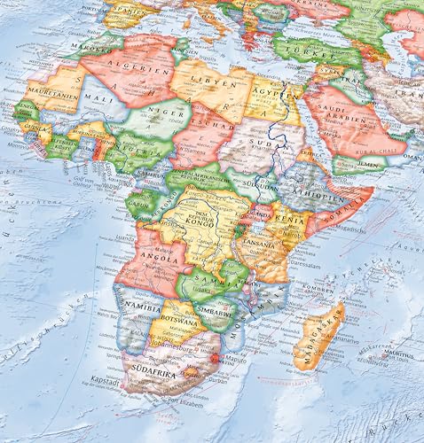 J.Bauer Karten Weltkarte (Politisch), Poster 100 x 70 cm, deutsch, Stand 2025