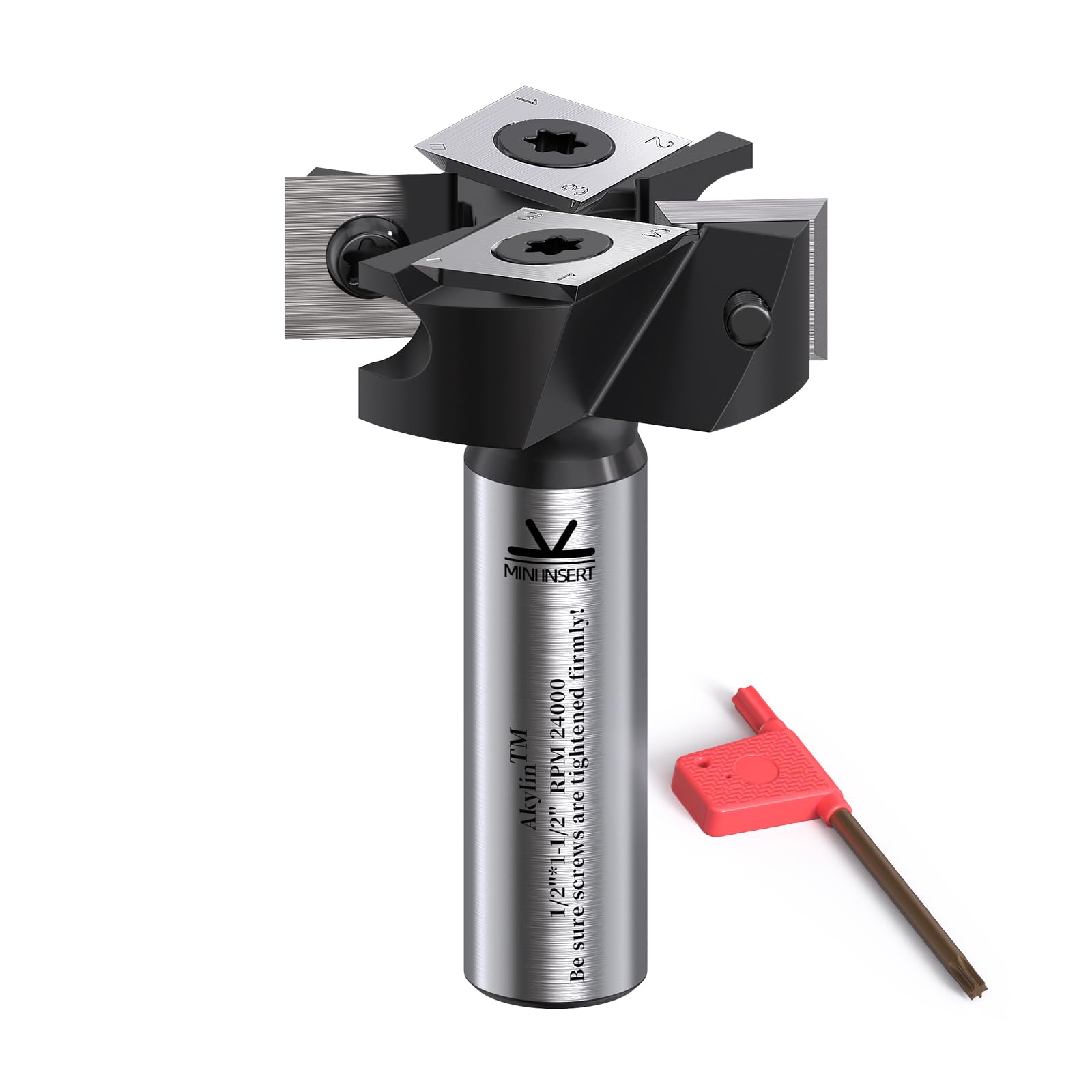 Photo 1 of Akylin CNC Slab Flattening Router Bit 1/2 Shank,3" Cutting Dia.Heavy Duty Surfacing Router Bits-6 Wings Milling Cutter, Carbide Insert Flattening Planer Bit for Wood Spoilboard Flattening