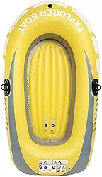 oshhni Caiaque inflável Barco de pesca inflável PVC Bote aquático Barco ao ar livre para rafting ao ar livre Pesca Rios Lagos Lagoas