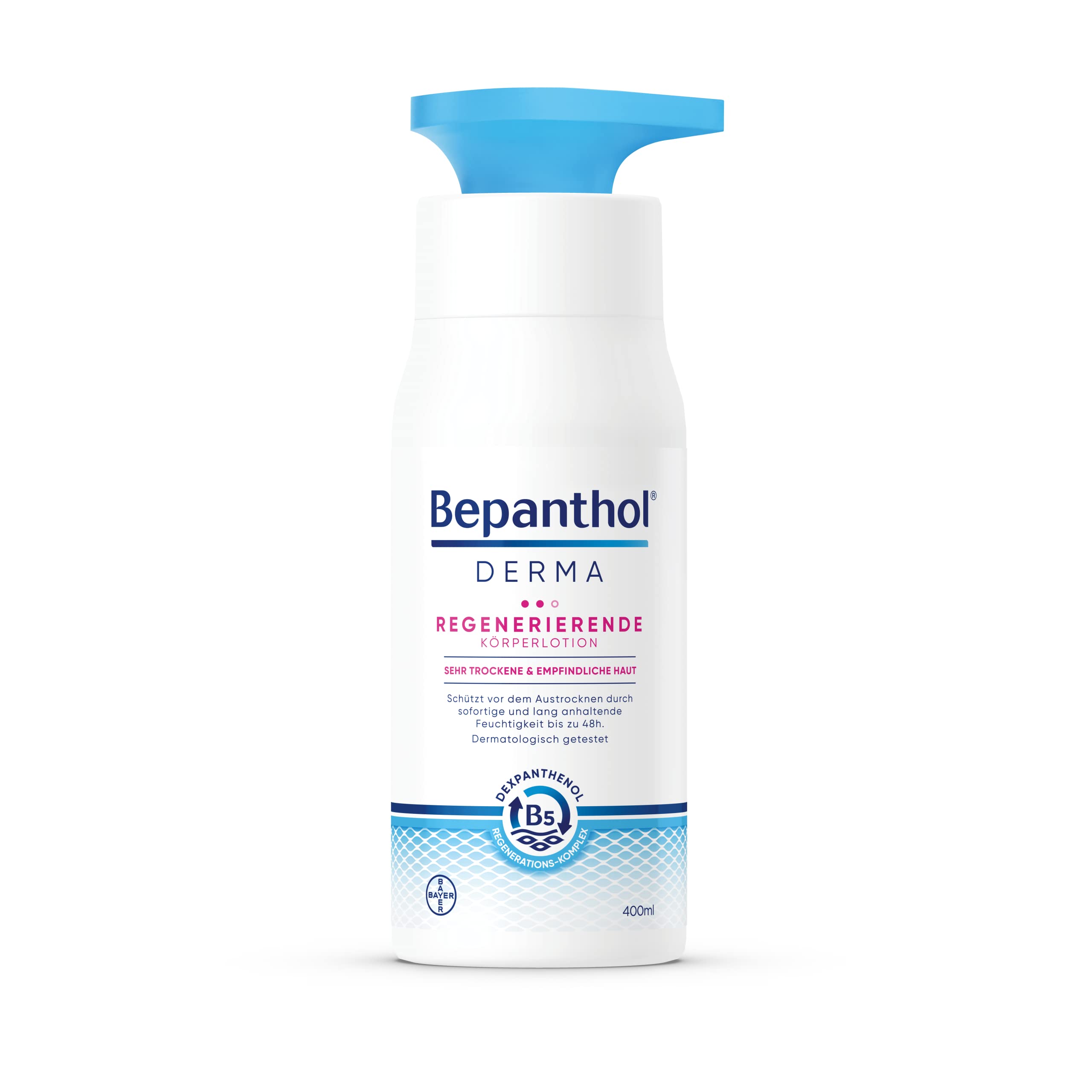 Bepanthol DERMA Regenerierende Körperlotion| Körperpflege für empfindliche und sehr trockene Haut, dermatologisch getestete Feuchtigkeitscreme mit Dexpanthenol | 400ml Pumpspender