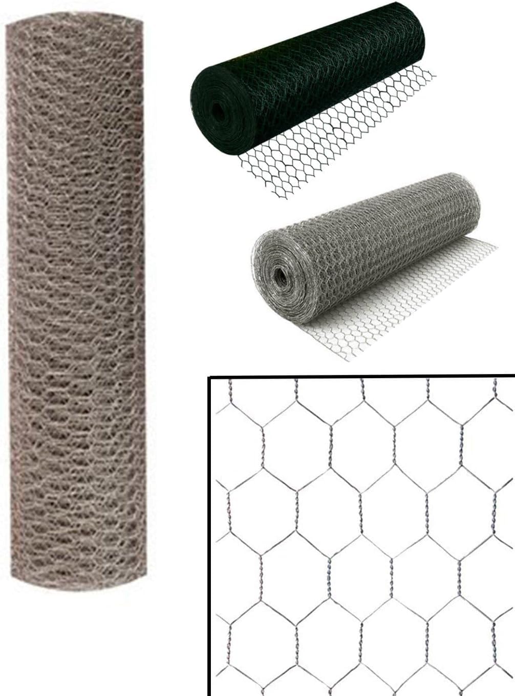 Jardin202 - Malla Hexagonal Galvanizada para Cercados | Ideal para Jardín y Protección de Animales | Rollos de 0,5x10m, 1x10m, 1x25m y 1x50m | 50mm 1x50m (Plata)