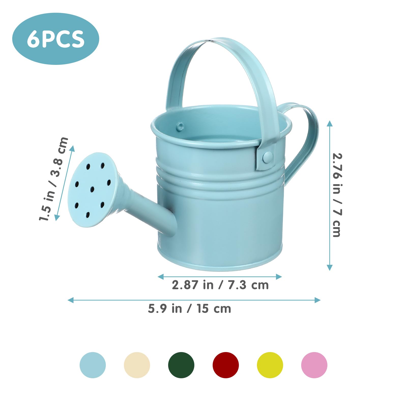 Lot de 6 arrosoirs de jardinage légers pour enfants - Arrosoir pour plantes d'intérieur et d'extérieur - Petite taille pour enfants avec poignées faciles à tenir