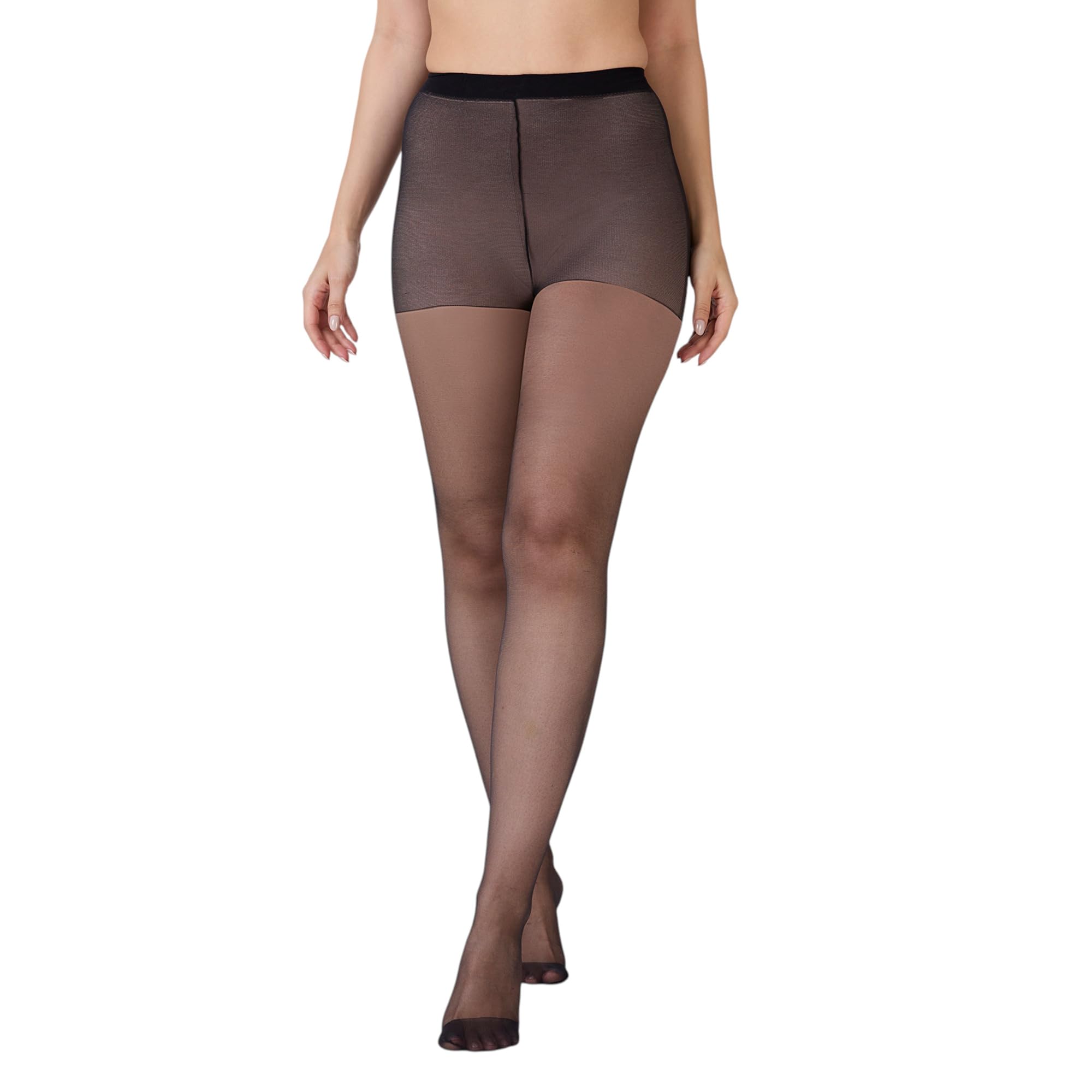Women’s Ultra Fine Stockings | Sheer Stockings | Premium Polyamide & Elastane Material | Soft & Stretchy, Comfortable Fit | Black | Pack of 1-image-37