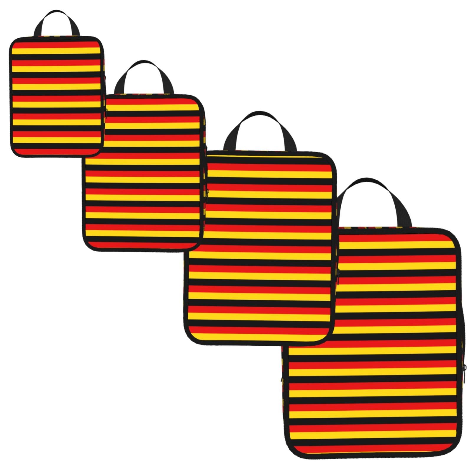 german flag Print 4 Set Compression Packing Cubes for Suitcases,Expandable Storage Bags Organizers