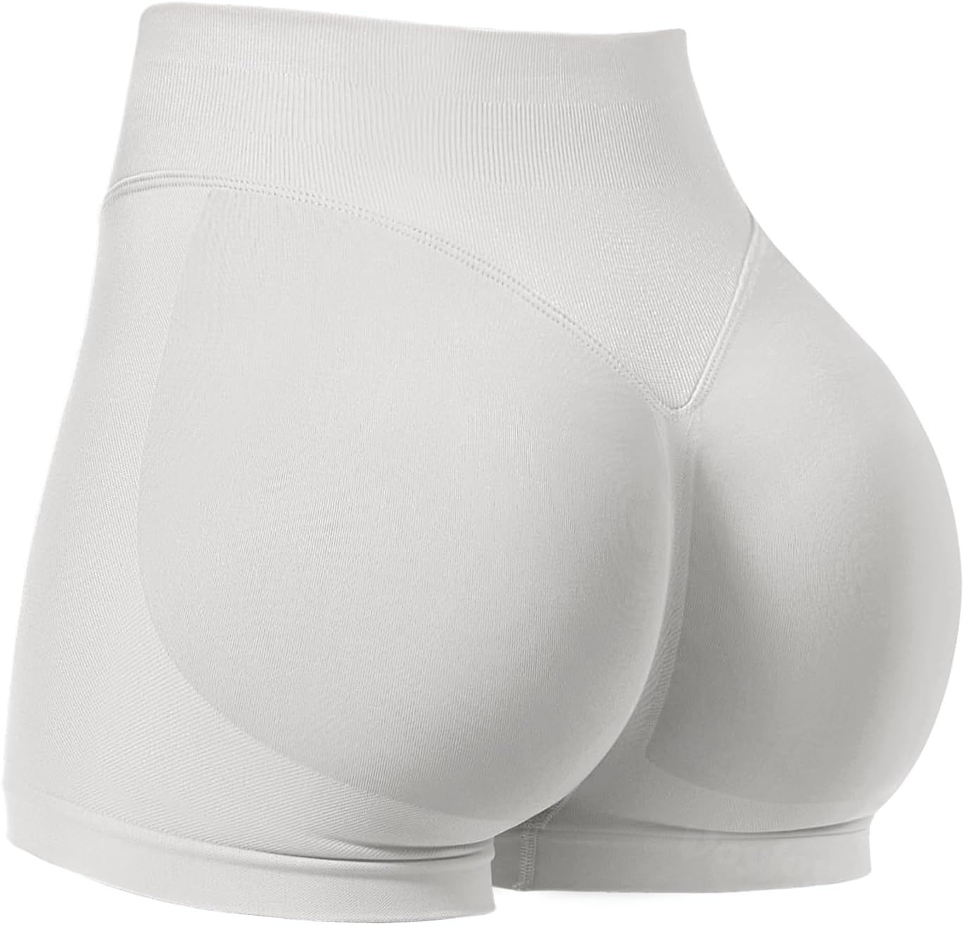 VOYJOY Women Workout Impact Shorts 2.5"/ 3.6"/ 4.5"/ 6" Scrunch Butt Lifting Gym Seamless Booty Biker Shorts 2.5" Inseam Small Feather Beige