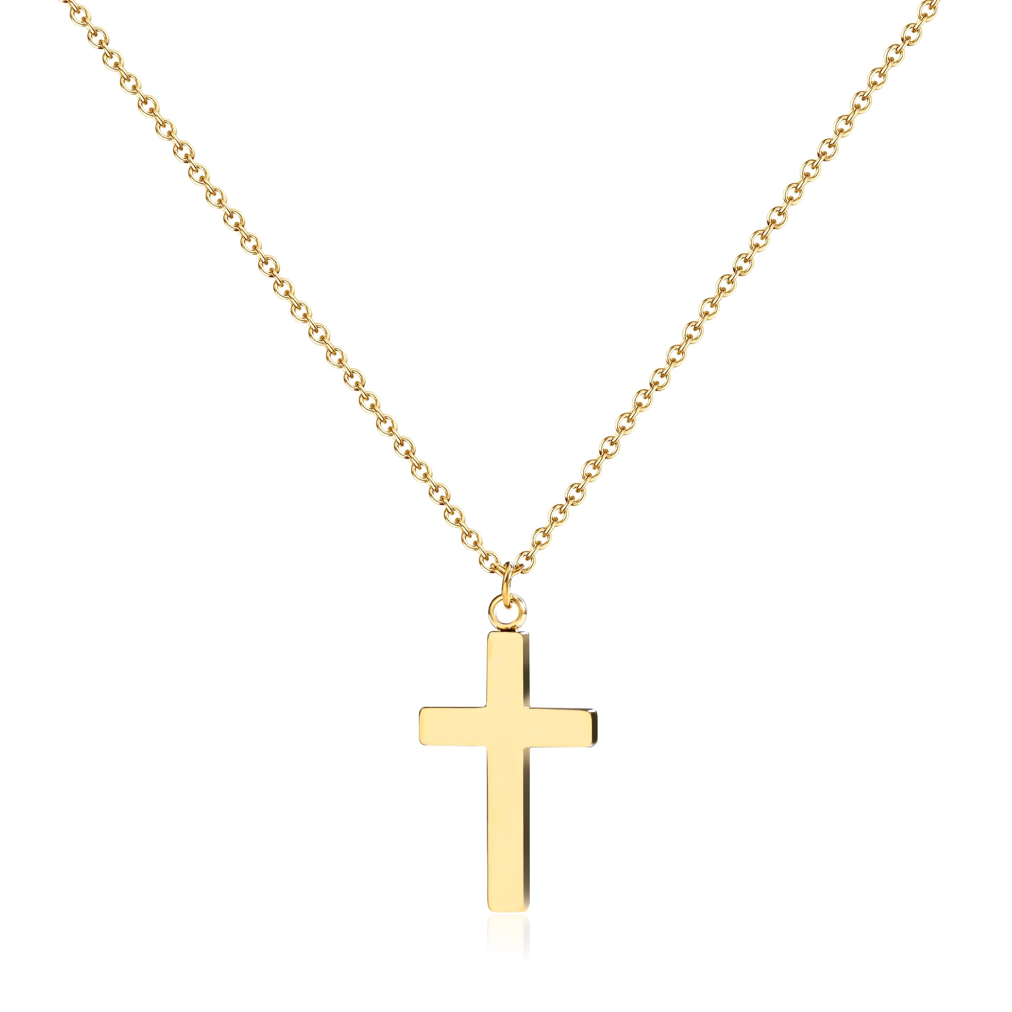 JNZSSWHJJH Easter Basket Stuffers - Cross Necklace for Women 18K Gold Plated Cross Necklace Dainty Gold Necklace for Women Teens Girls Gold Jewelry