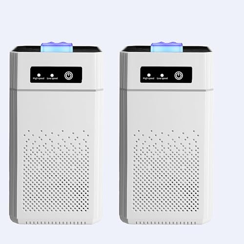 Paquete de 2 purificadores de aire para dormitorio, purificador de aire HEPA con función de aromaterapia para humo de mascotas, polen, caspa de