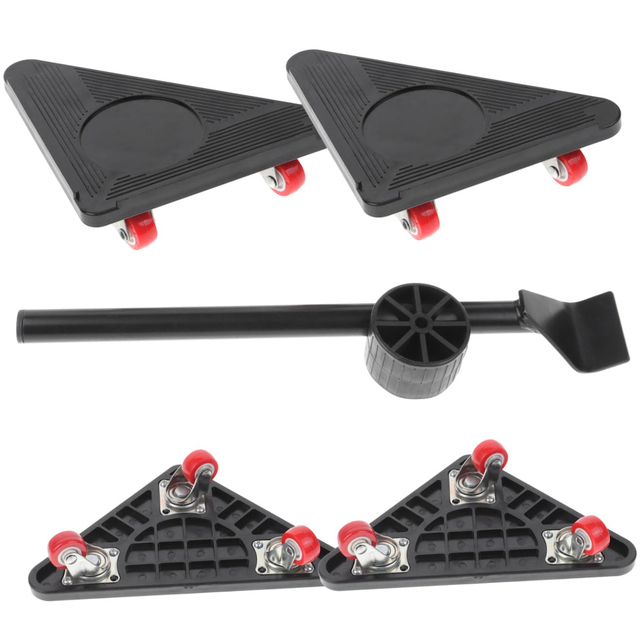 Outanaya Carrello Per Mobili in Metallo 3 Ruote Girevoli, Kit Per Trasloco Di Mobili e Elettrodomestici Pesanti Piedini Antiscivolo, Utensile Per Spostamento Facile, Set Da 5 Pezzi Per Uso Domestico