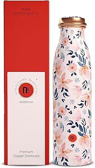 EB-Everything Beautiful Printed Pure Copper Water Bottle 1 ltr Capacity Tamba 1 Litre Yoga Bottles For Drinking At School Home Office For Kids Boys Girls Men & Women by ebstore