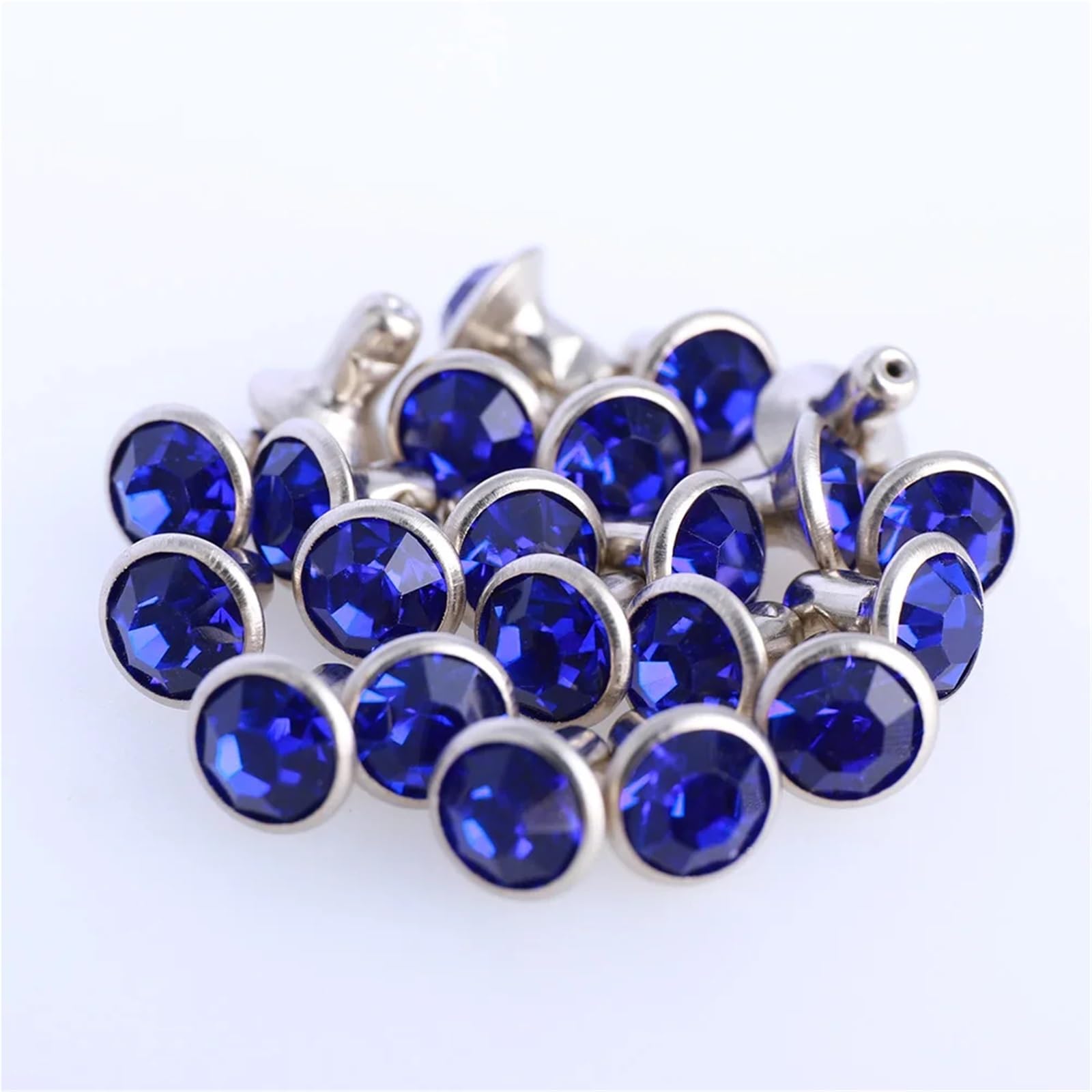 Remaches en forma de diamante, 1000 piezas de diamantes de imitación de alta calidad de 6/8 mm, remaches de cristal para manualidades en cuero, decoración de ropa de cuero (negro, 8 mm)