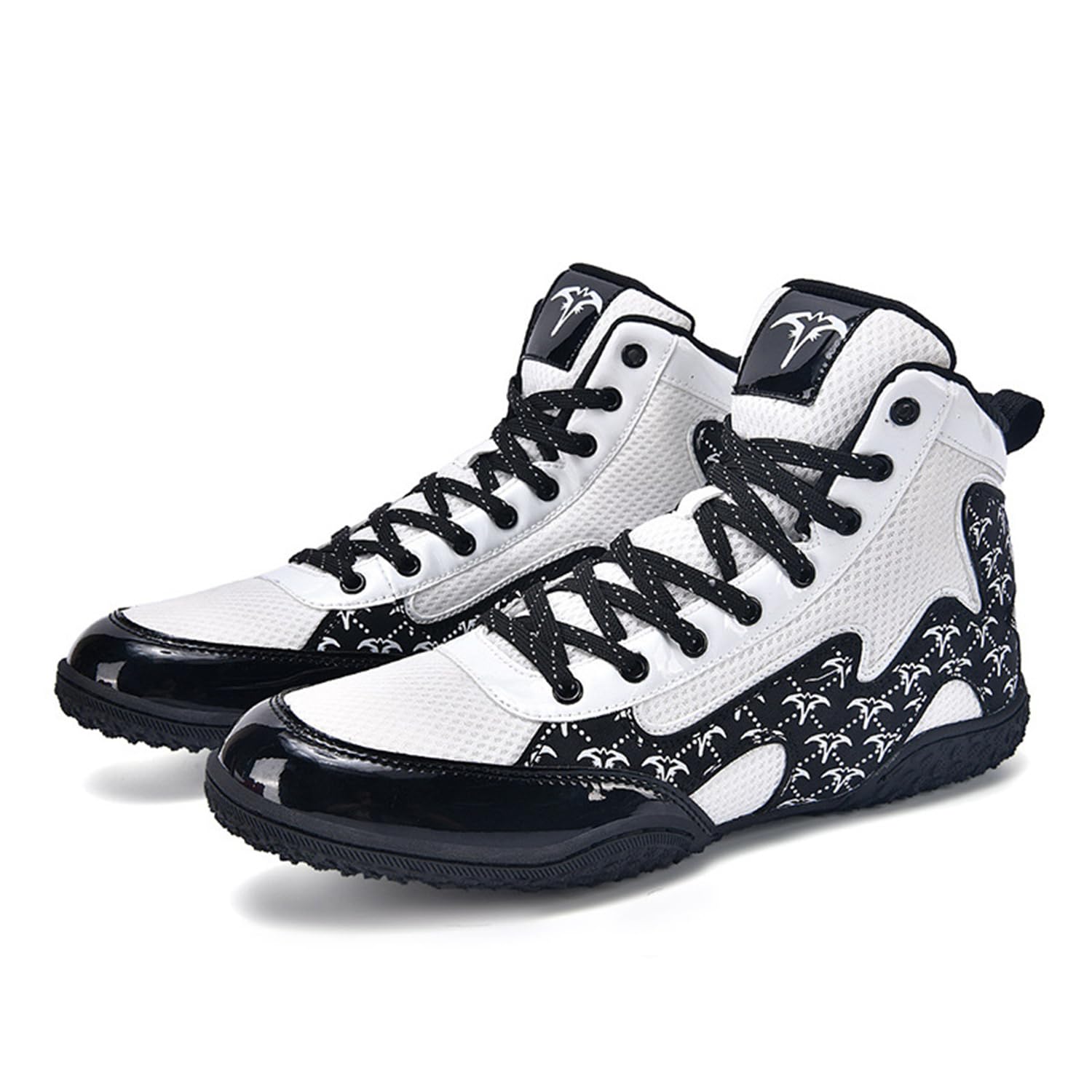 Stivali da Wrestling E Boxe, Scarpe da Combattimento Alte per Allenamento Uomo Donna Kickboxing E Sparring,Bianca,39 EU