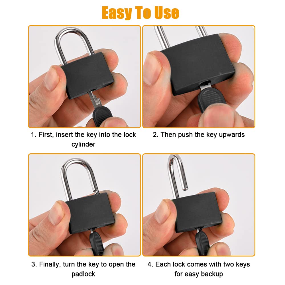 Lucchetti Per Bagagli Con Chiave - 2 Pezzi, 30x23 Mm, Nero | Per Valigie, Zaini, Cassettiere - Foto 12