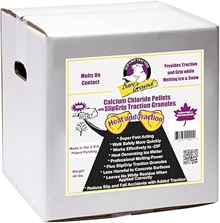 Bare Ground CCPSG-40 Calcium Chloride Snow and Ice Melt Pellets with Traction Granules, 40 lbs