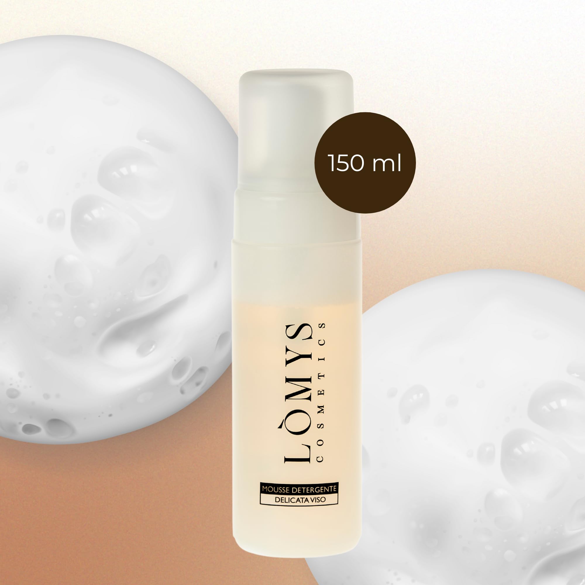 Lòmys Cosmetics - Mousse Detergente Viso - Schiuma Purificante e Idratante per una Pulizia Profonda, Formula Soffice per Tutti i Tipi di Pelle, Skincare, Struccante Viso e Occhi