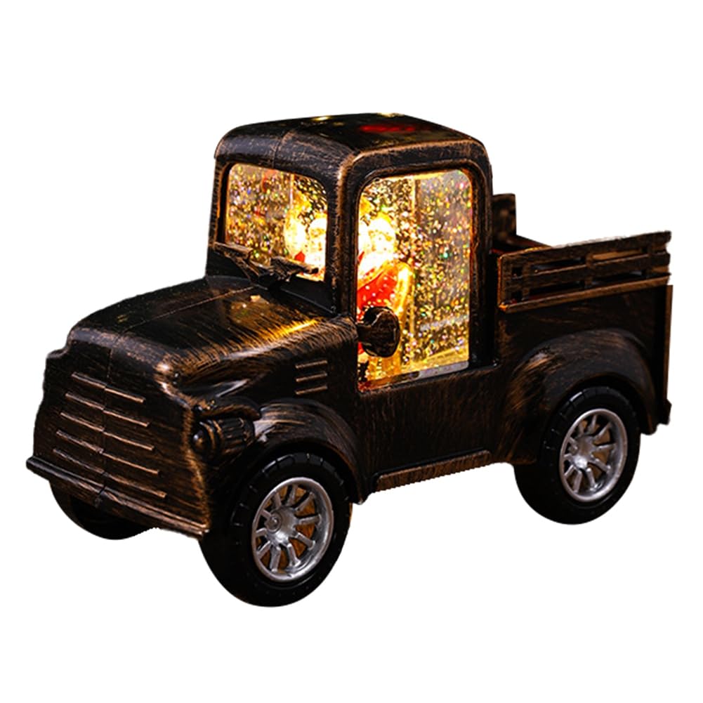 Cadeau de Noël : veilleuse camion rétro avec Père Noël illuminé