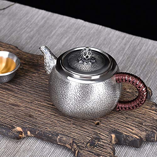No-Branded Teiera d'Argento hkrstssxj Collezioni di teiera d'Argento Handmade Water Hot Pot Bollitore Bollitore Pure… - immagine 4