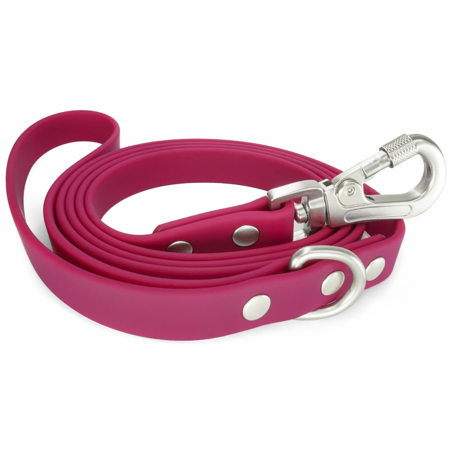 DJANGO Waterproof Dog Leash 5FT - Locking Carabiner Clip - Pink, Small