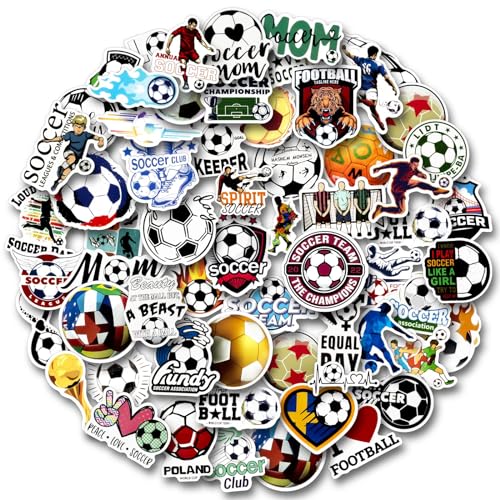 150PCS Soccer Stickers - Soccer Vinly Sports Stickers for Water Bottles
