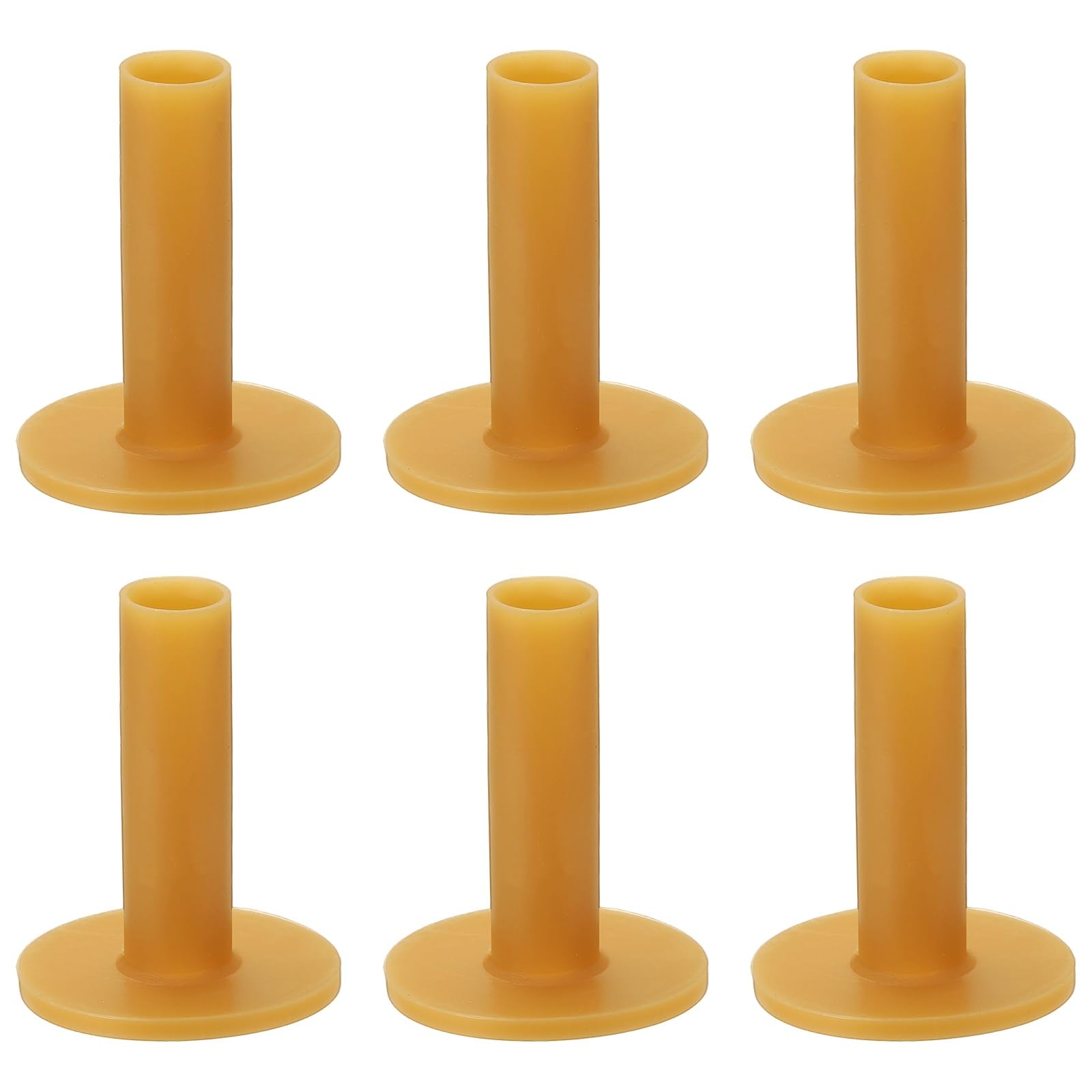 YELARXI Rubber Golf Practice Tee, Driving Tee 2.6 Inch & 6 Pack & Rubber & Yellow-Fitting for (Indoor/Outdoor/Golf Hitting Mats/Courses/Backyards/Lawns)