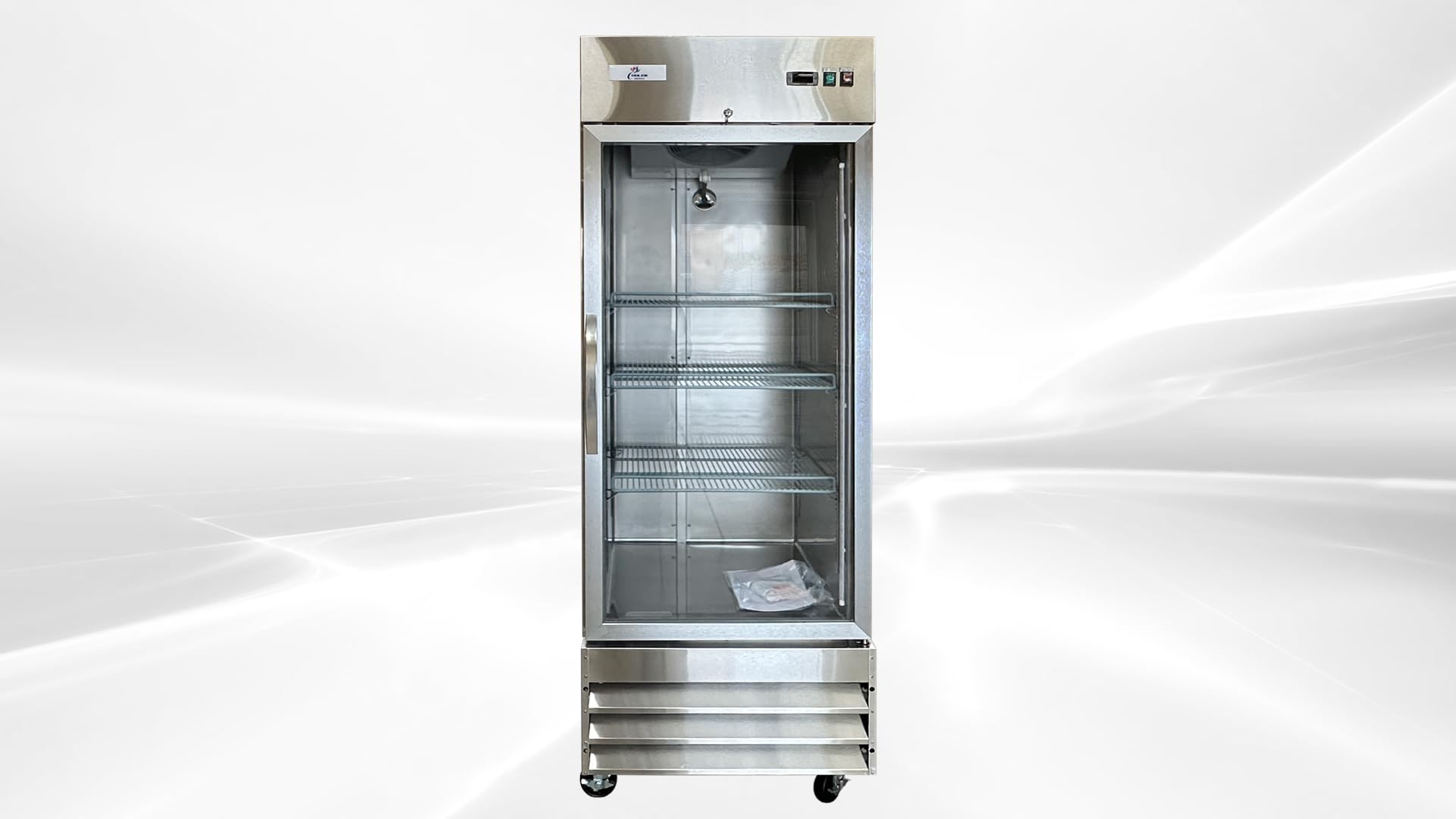 Cooler Depot Commercial Freezer Glass 1 Single Door Stainless Steel Exterior, Upright Reach In Nsf 29"Width 3 Shelves, Display Merchandiser 23 Cuft -8°F To 0°F Cfg-1ffgss on Fridge.com - View 2