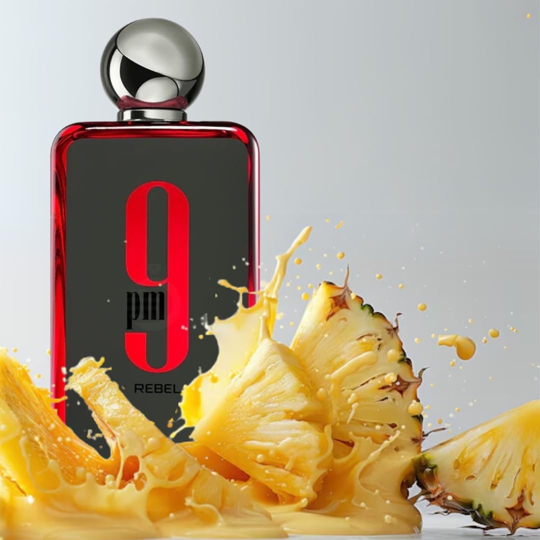 9PM Rebel Eau de Parfum 100ml – Perfume Unisex para Hombre y Mujer, Fresco Intenso, Larga Duración, con Notas de Piña y Maderas + Atomizador Drikanbest 5ML Gratis
