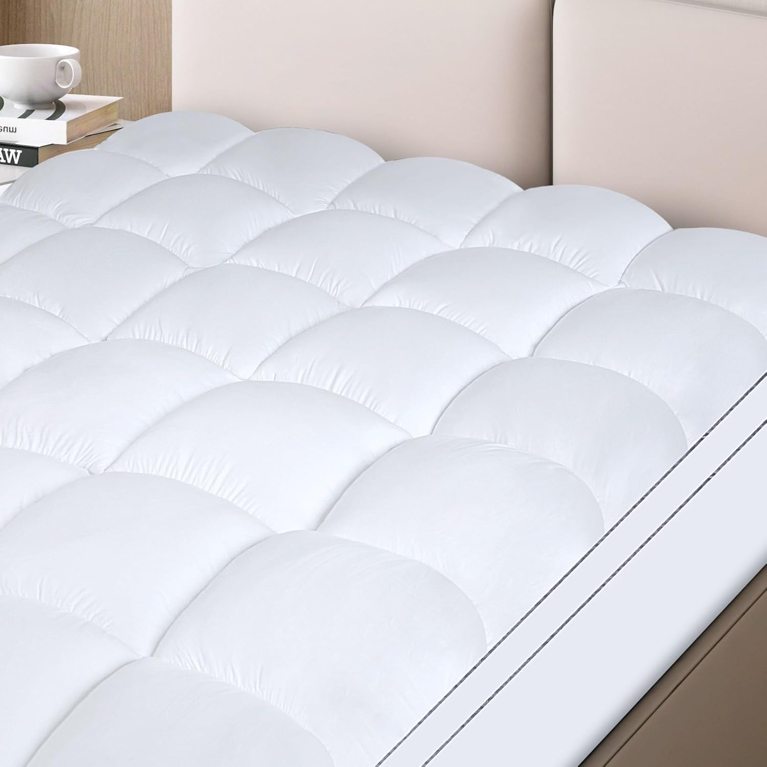 HIMOON Queen Size Mattress Pad Topper Extra Thick Mattress Protector Pillow Top
