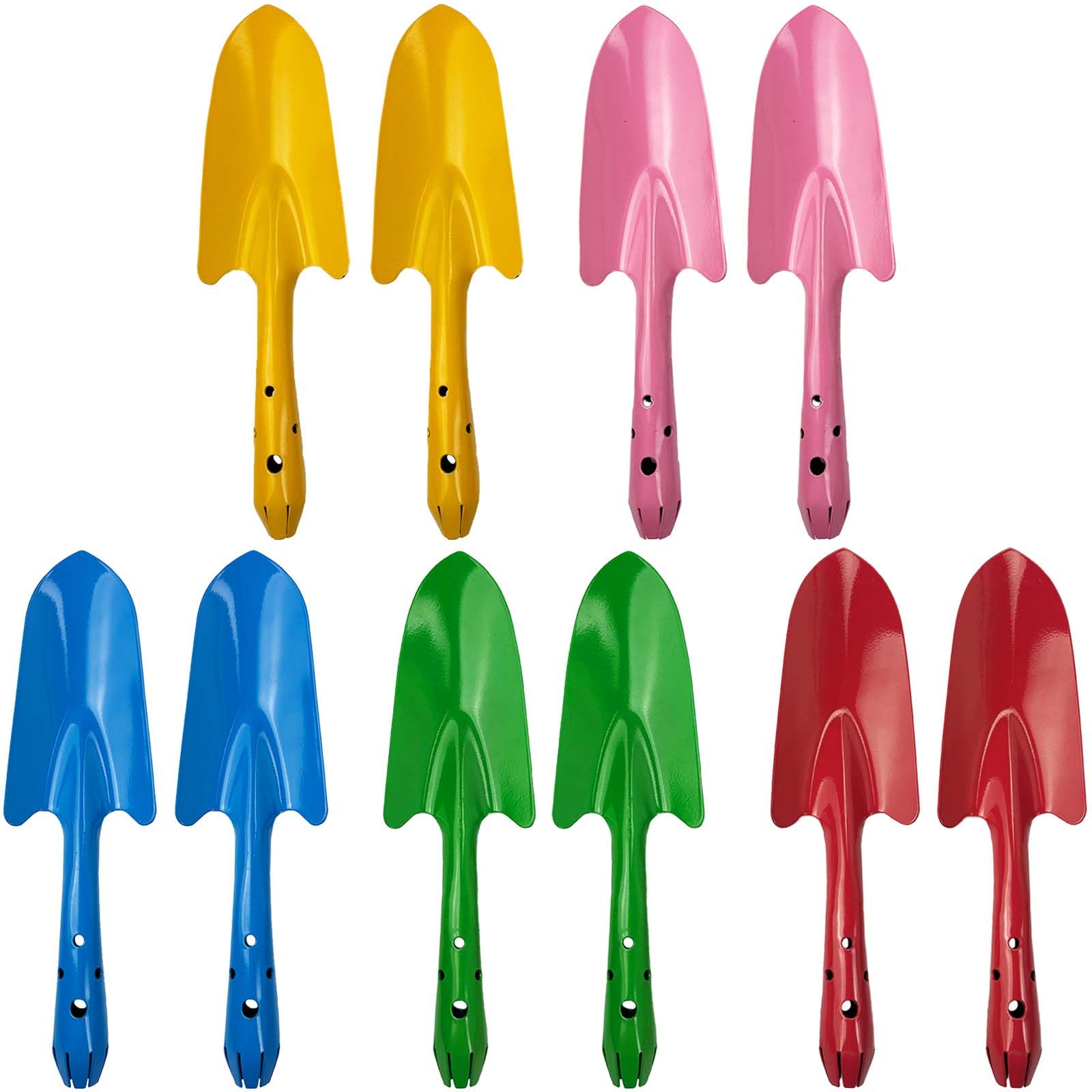10PCS Mini Colorful Garden Hand Trowel-27.3x7.7cm,Kids Small Metal Garden Shovels,Transplanting Garden Digging Tool for Flower Plant Soil Planting And Suitable for Children Teenager Adult Women Men