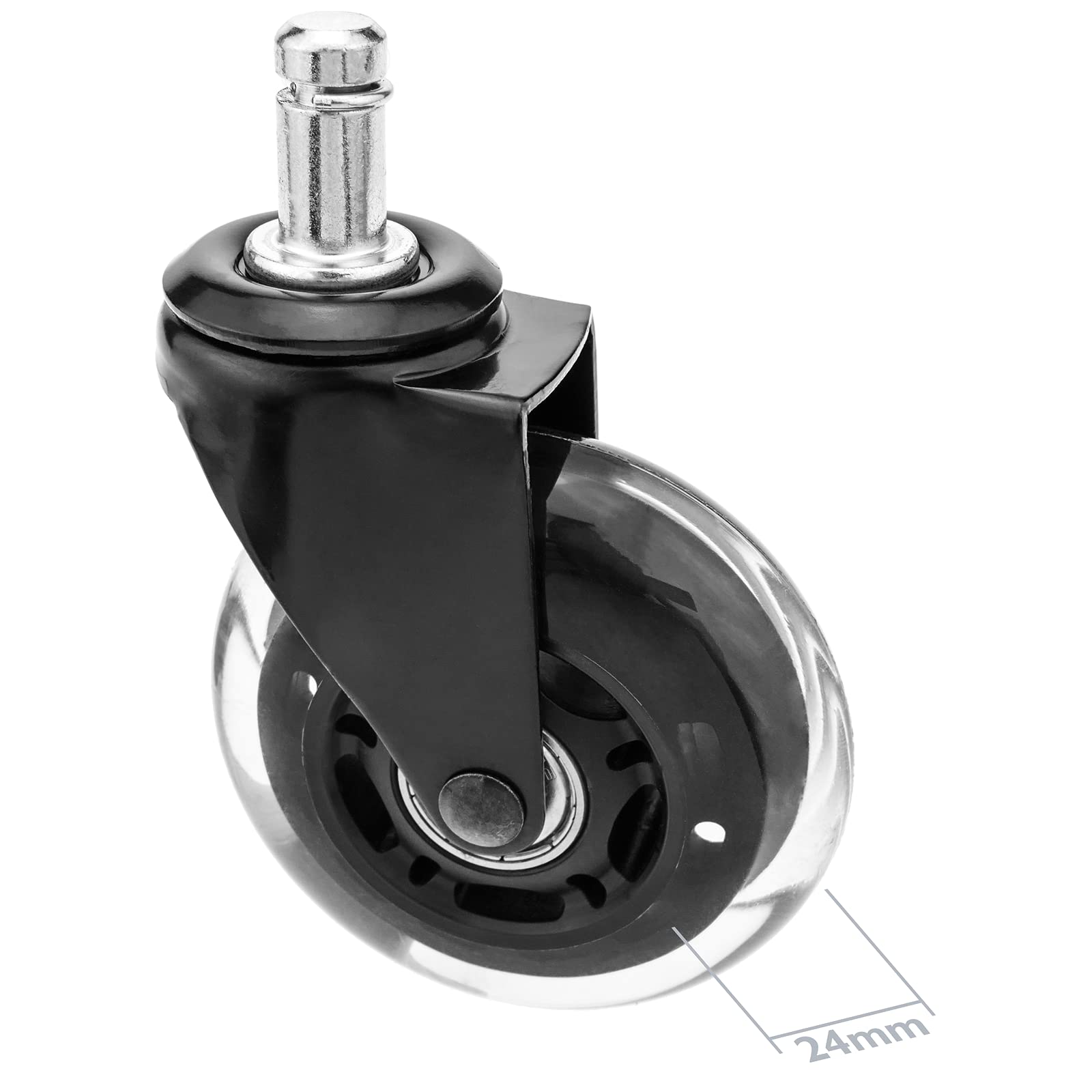 PrimeMatik - Rotelle pivotanti Ruote Industriale di Poliuretano Senza Freno 75 mm M11 5-Pack