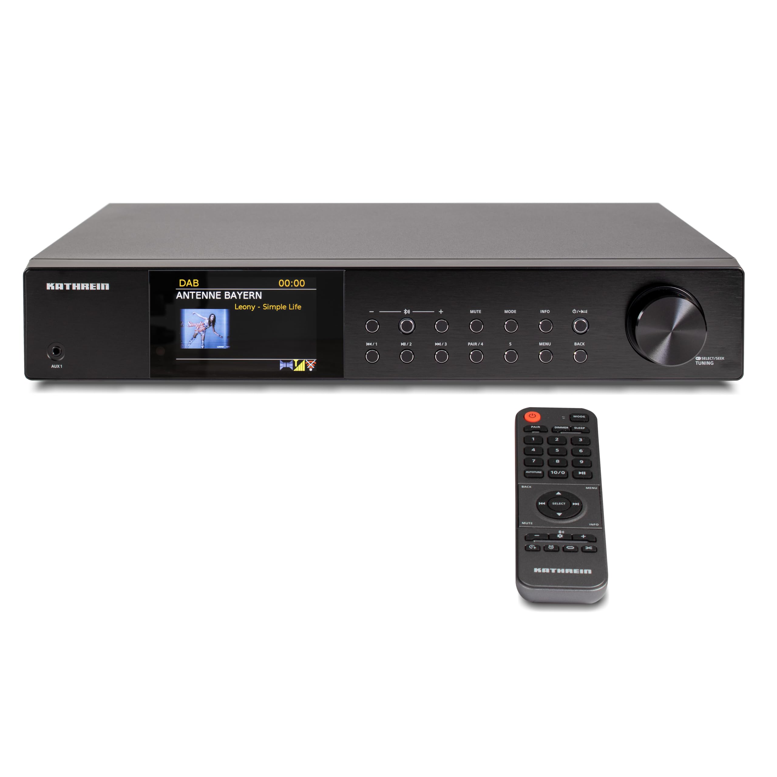 KATHREIN Internetradio DAB+ 43 Tune mit DAB+ und UKW-Empfang zur Erweiterung Einer HiFi Anlage, 2,4 GHz WLAN, Bluetooth, SpotifyConnect, Musik Streaming per UPnP | 4″ Farbdisplay, Streamingdienste Amazon Music, Spotify, Deezer, Bluetooth Audio Streaming,