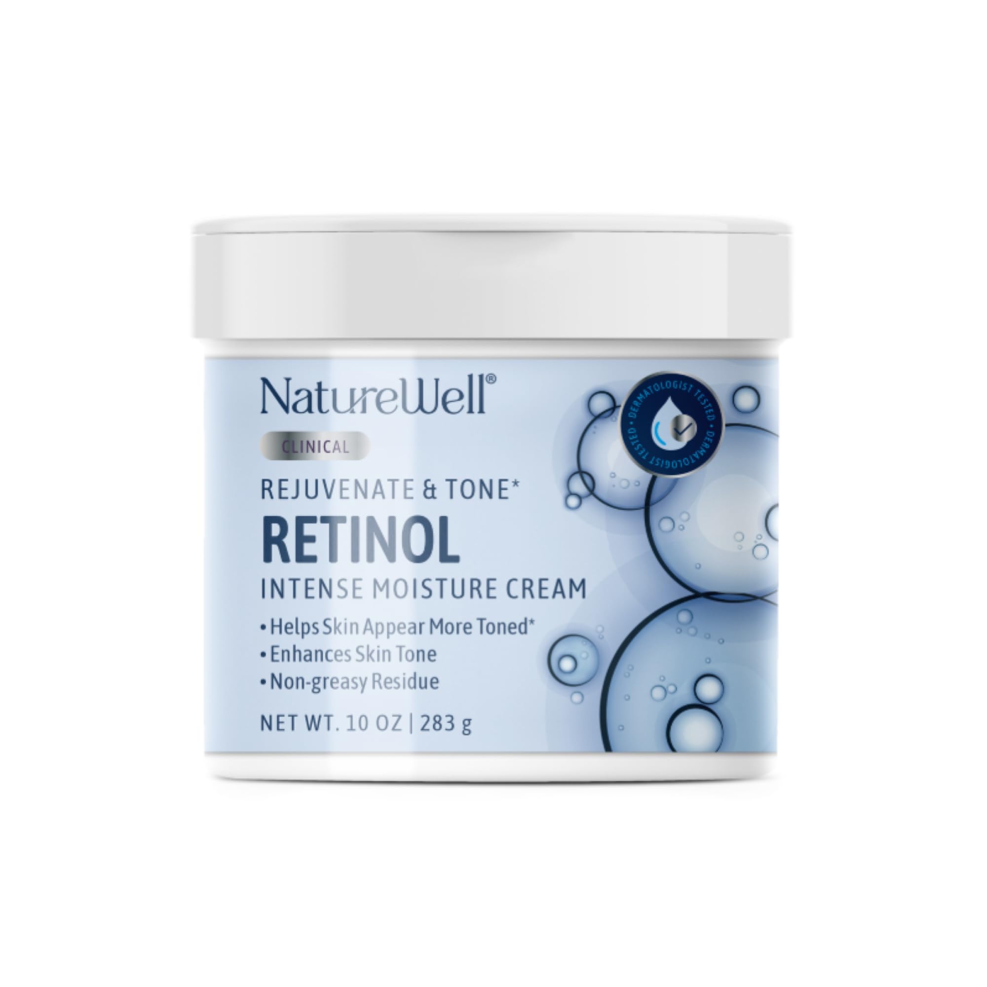 Clinical Retinol Rejuvenate & Tone Moisture Cream for Face, Body, & Hands, Boosts Skin Firmness, Enhances Skin Tone, No Greasy Residue, 10 Oz