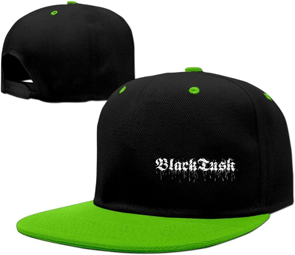 HIPHOP Black Adjustable Black Tusk Flat Cap