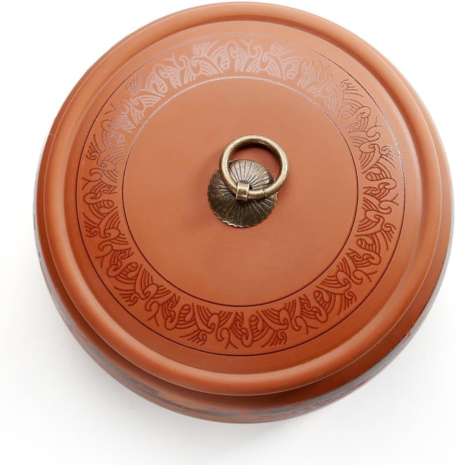 SONGCHAO Sugar Jar Ceramic Purple Sand Tea Can, Disc-Shaped, Storage, Home Decoration Ornaments Tea Canister