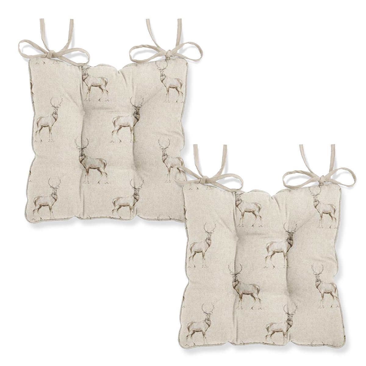 Harrison Cropper Brown Seat Pads For Dining Chair Glencoe Stag Chair Pads With Straps, Set Of 2