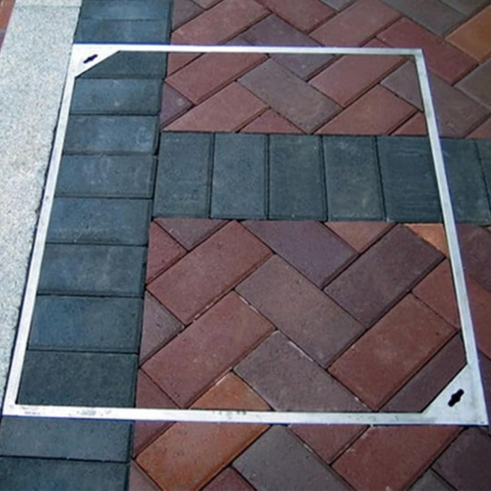 GJMSSMY 120x120cm Stainless Steel Invisible Manhole Cover, Flush Design for Driveway, Square Septic Access Lid, & Secure Drainage Solution
