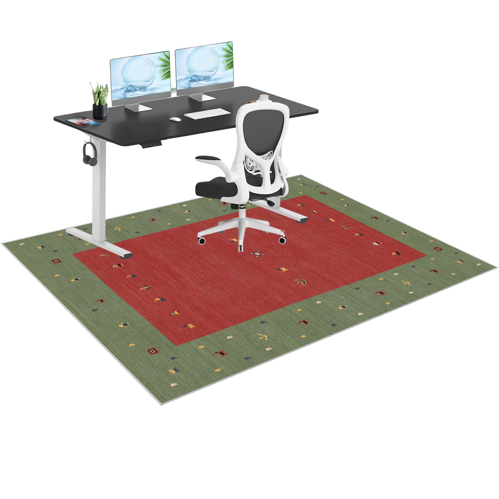 GmyoieqI Carpet Floor Protector For Office Chair Heavy Duty Office Chair Mats for Carpeted and Hardwood Floor, Non-slip Gaming Chair Mat, Multi-Purpose Computer Desk Chair Mat Large 90 x 140 cm