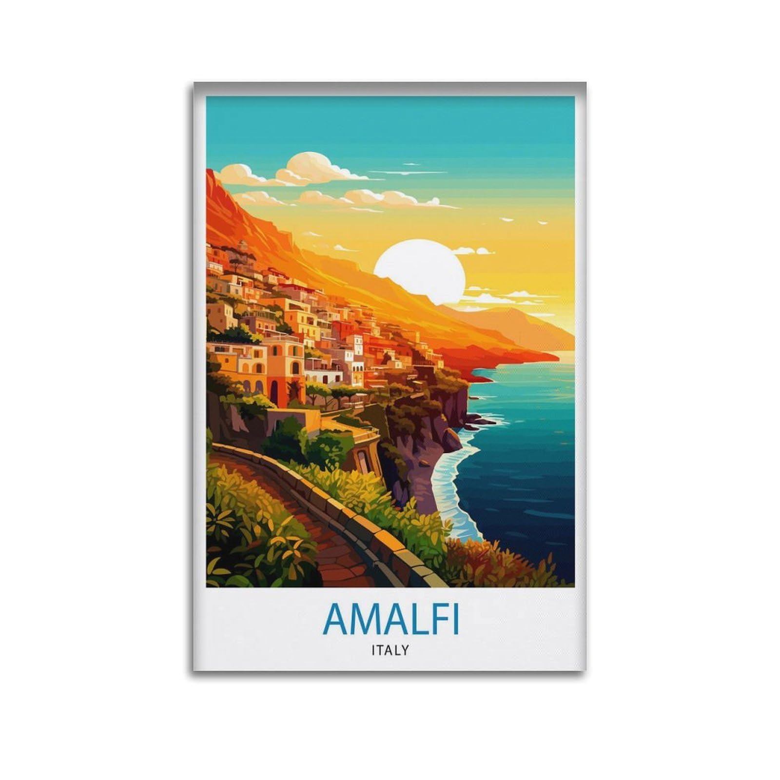 xiaoxiaoshen Amalfi Italy Travel_3 Canvas Poster Wall Art Prints Room Aesthetic Murals Bedroom And Living Decorations 24x36inch(60x90cm)
