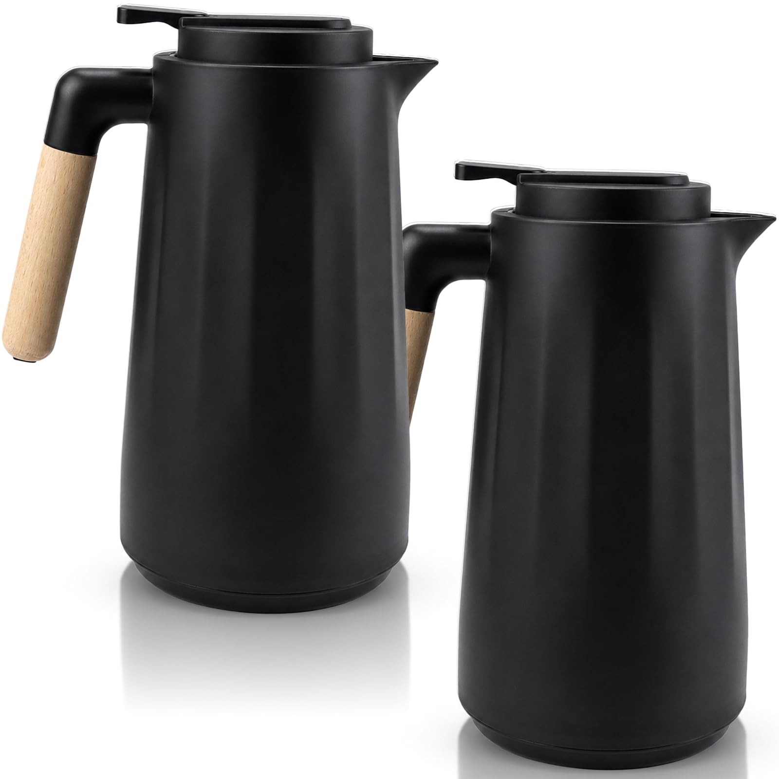 2 Pack 1 L Thermal Coffee Carafes, Insulated Coffee Jugs for Hot/Cold Water
