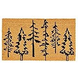 mDesign Rectangular Coir and Rubber Entryway Welcome Doormat with Natural Fibers for Indoor or...