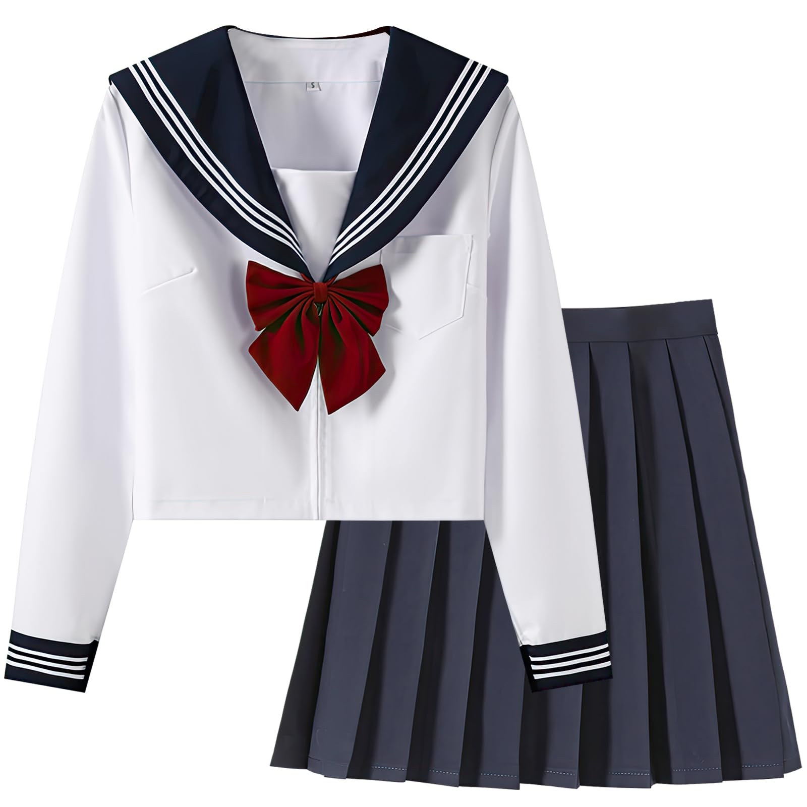 Amazon.co.jp: [Mprocen] セーラー服 長袖 3点セット JK制服 コスプレ 