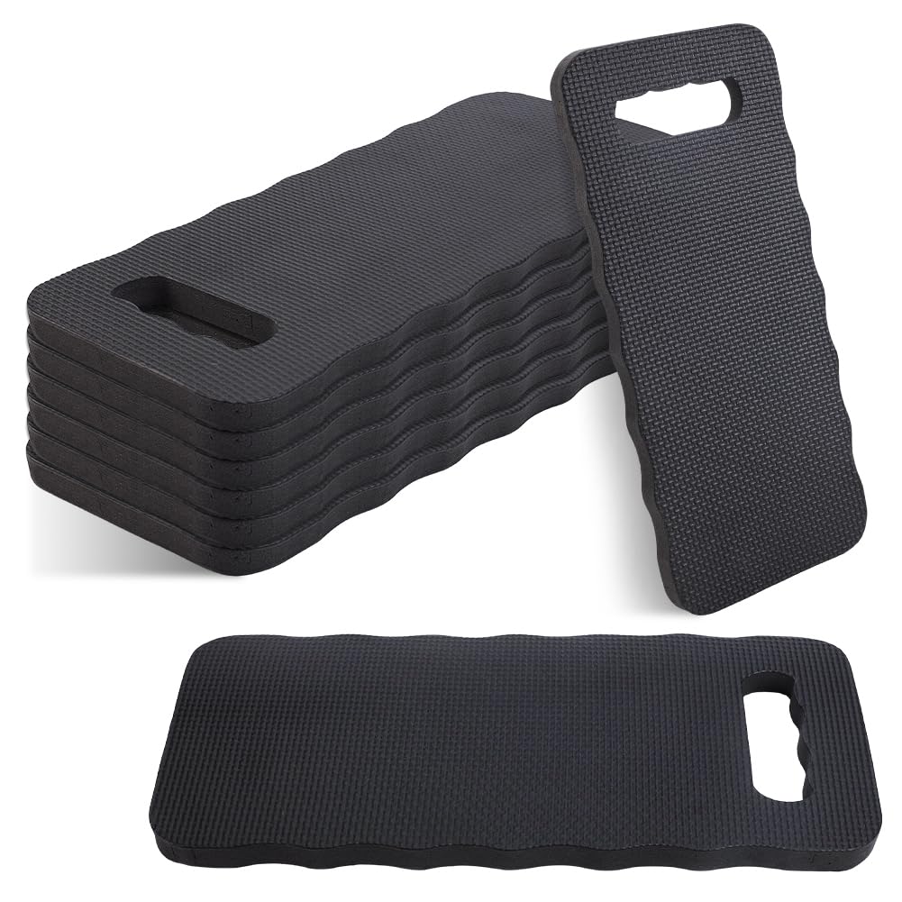 AHANDMAKER 8 Pack Garden Kneeling Pads, Comfortable Thick EVA Foam Cushion Knee Pads Lightweight Kneeler Mat for Gardening House Cleaning Yoga Praying and Exercise, 15.31x6.69x0.69 Inch, Black