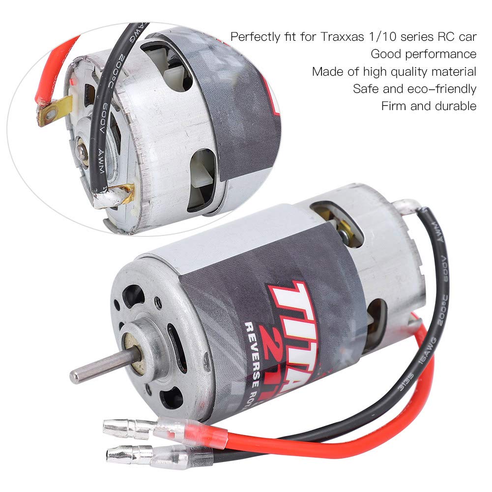 Pilipane Motor 21T 550 Brushed Motor, Brushed Motor with 60A Brushed ESC Electric Speed Controller Replacement, Motor RC Replacement Accessory Fit for traxx as 1/10 RC Car, RC Motor
