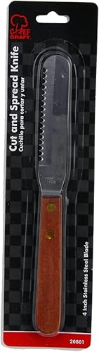 Miniatura 2 de Chef Craft Seleccione cuchillo de corte y extensión de acero inoxidable, hoja de 4 pulgadas de 8 pulgadas de largo, mango de madera