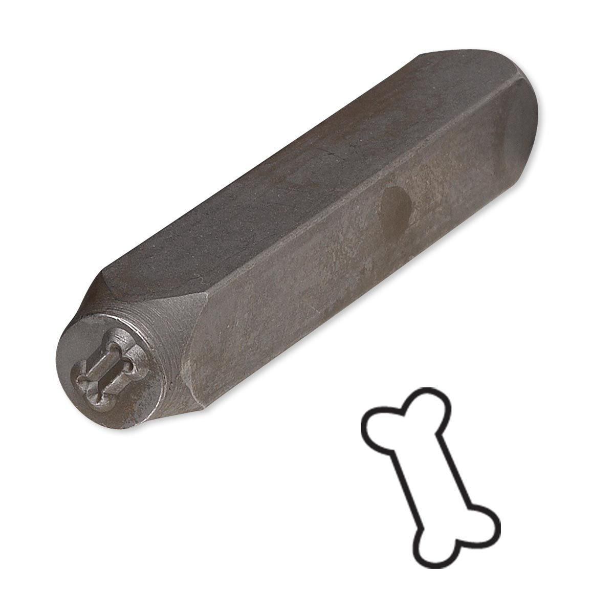 Steel Design Stamp Punch Tool to Embellish Metal, Plastic, Jewelry Blanks, Clay+ (Dog Bone 5.5x3mm)