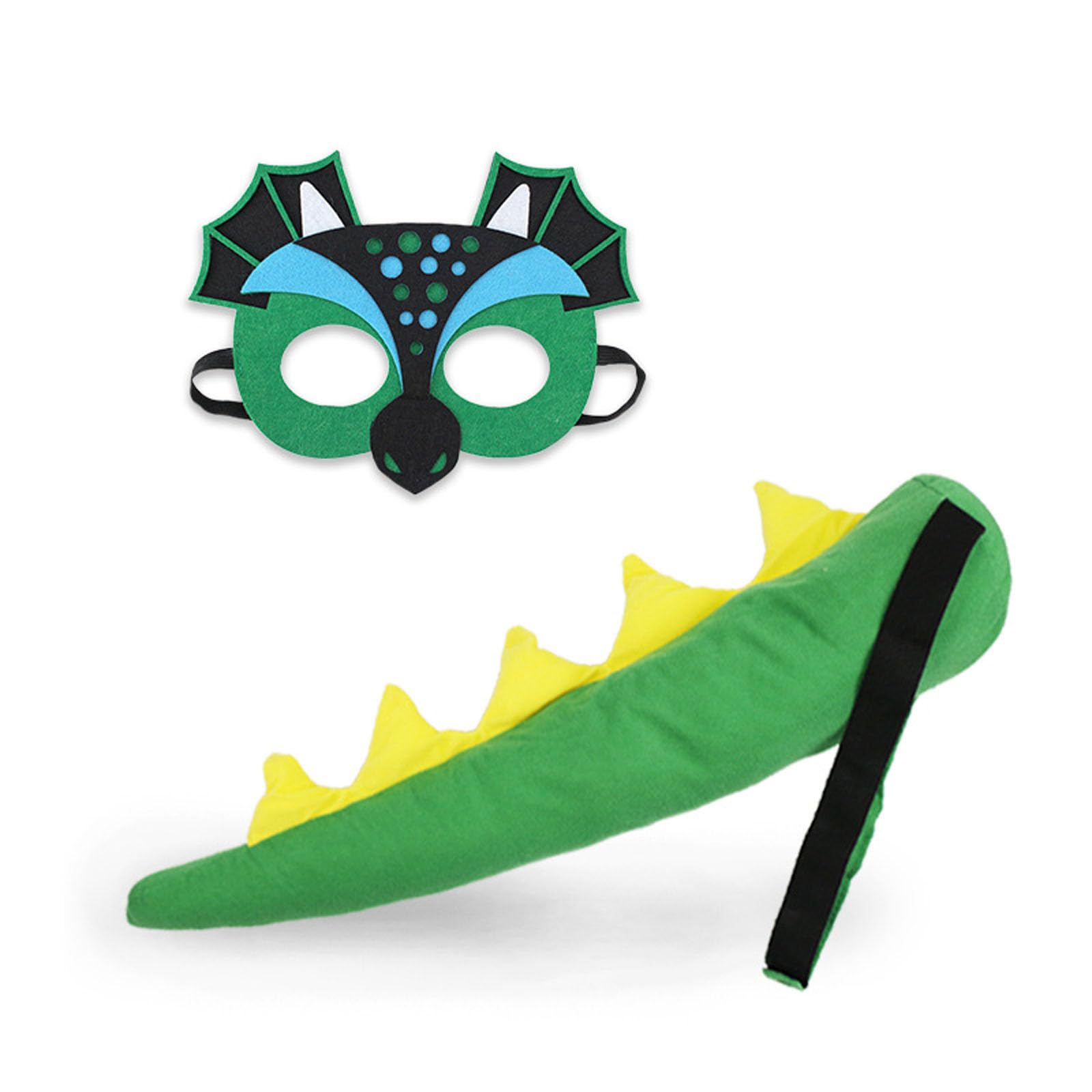 Clobeau Dinosaur Costume Dinosaur Tail and Mask Set for Kids, Dragon Mask and Tail as Toddler Dress-up Dinosaur