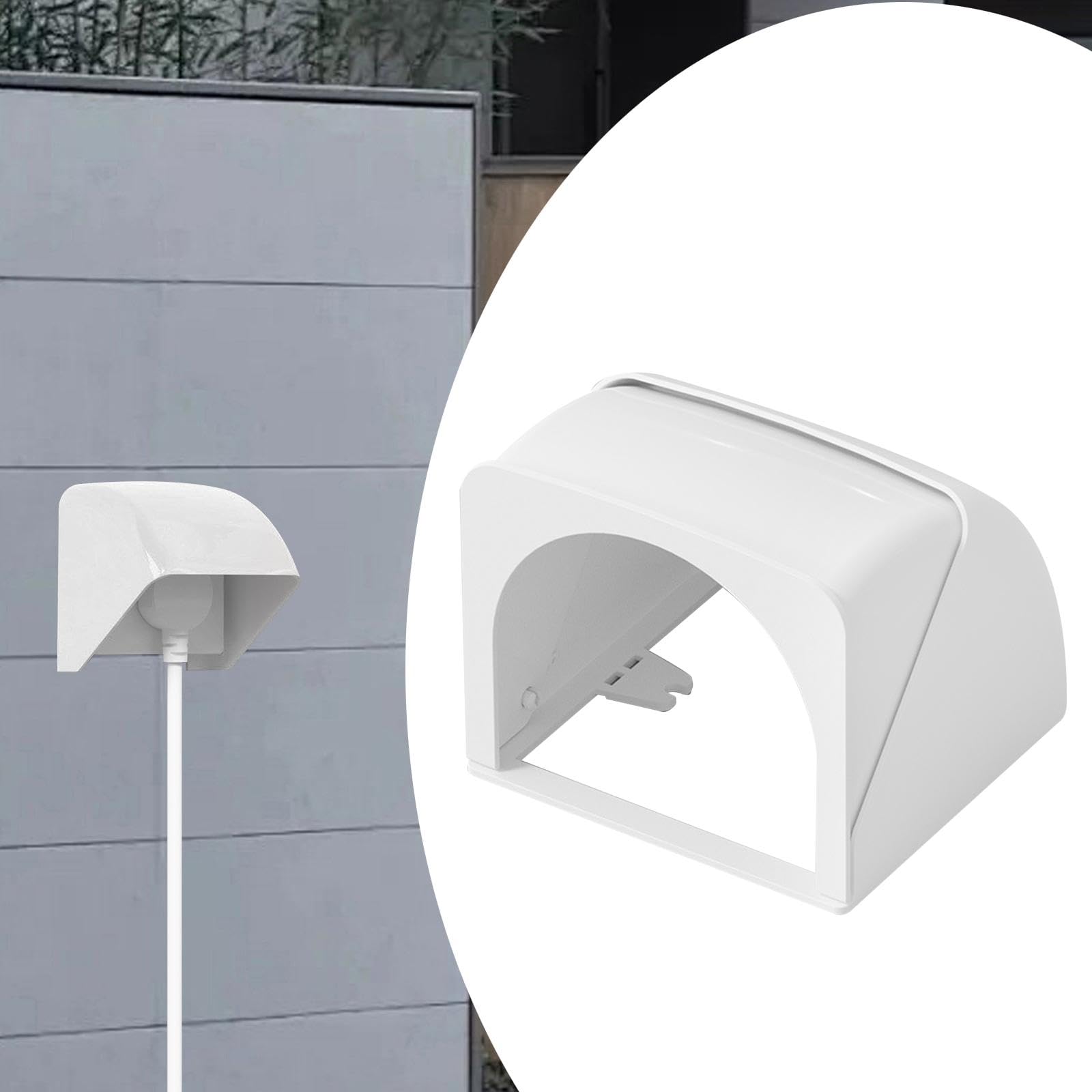 Menolana Wall Socket Box Receptacle Protector Dustproof Weatherproof Outlet Cover Outdoor Socket Waterproof Box for Kitchen Restaurant, Folding White