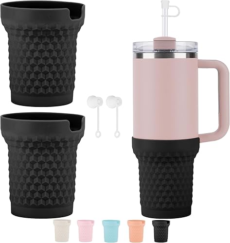 Miniatura 1 de GENLEAS - 4 accesorios para Stanley, 2 fundas de silicona para botas para Stanley y 2 fundas de popote para Stanley Quencher H2.0 y vaso Quencher